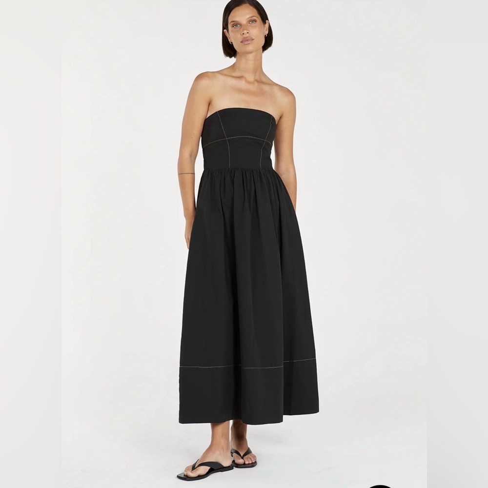 NEW ELIDY BLACK COTTON MAXI DRESS